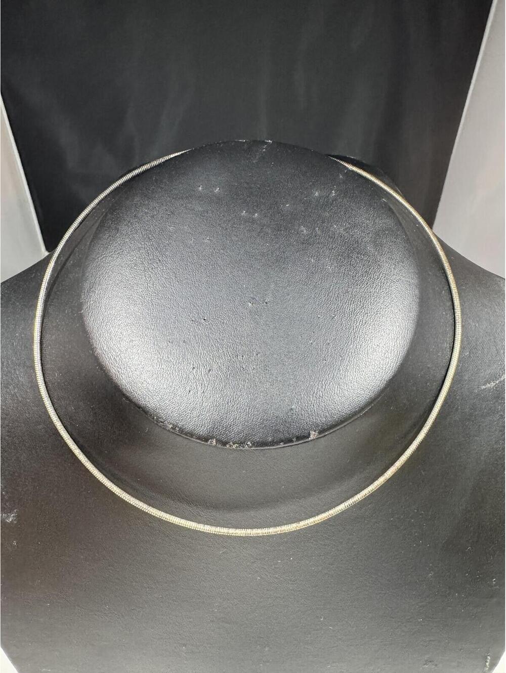 Sleek Silver Tone Omega Chain Necklace Choker Collar Style Fashion Jewelry